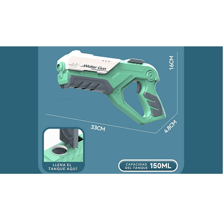 Pistola de Agua Motorizada Recargable Largo Alcance DBG1654 6