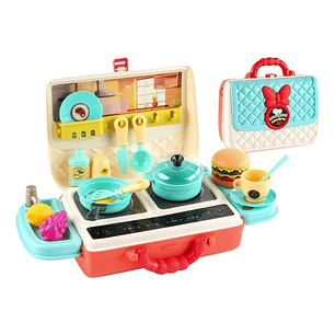 Juguete Maletín Mini Cocina + 28 accesorios 2 en 1 DBG1589