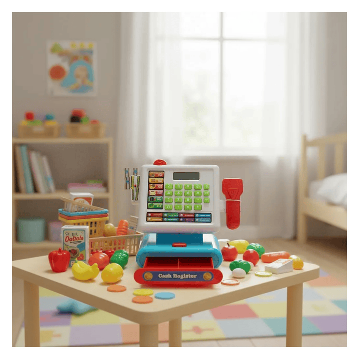 Juguete Caja Registradora Luz Sonido Y Accesorios DBG1610 7