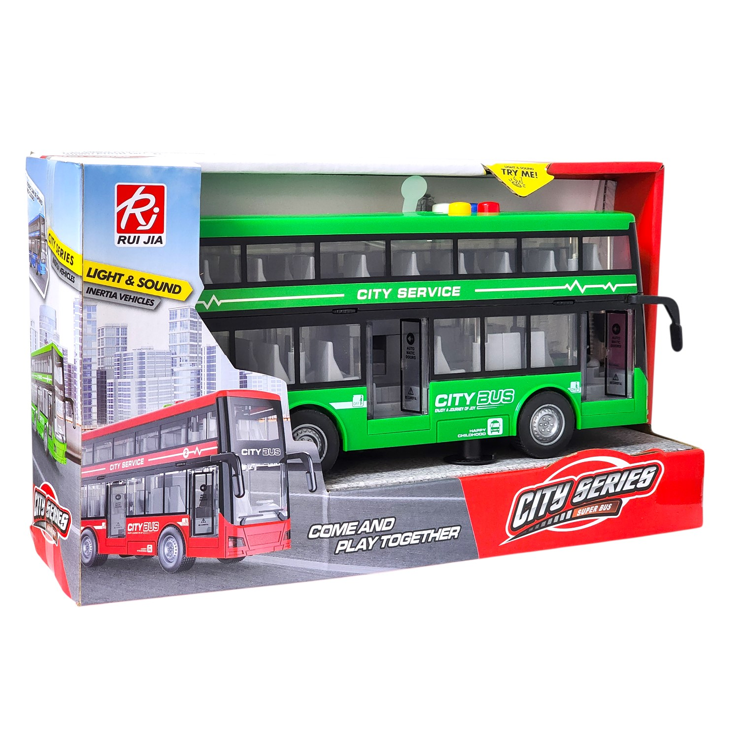 Juguete Autobús Dos Pisos Luces Sonidos 1:16 DBG1680G Verde 7