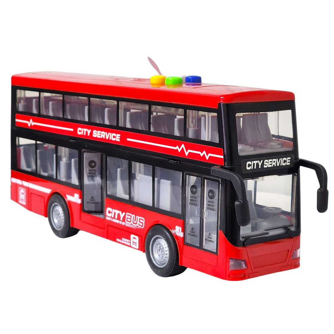 Juguete Autobús Dos Pisos Luces Sonidos 1:16 DBG1680R Rojo 1