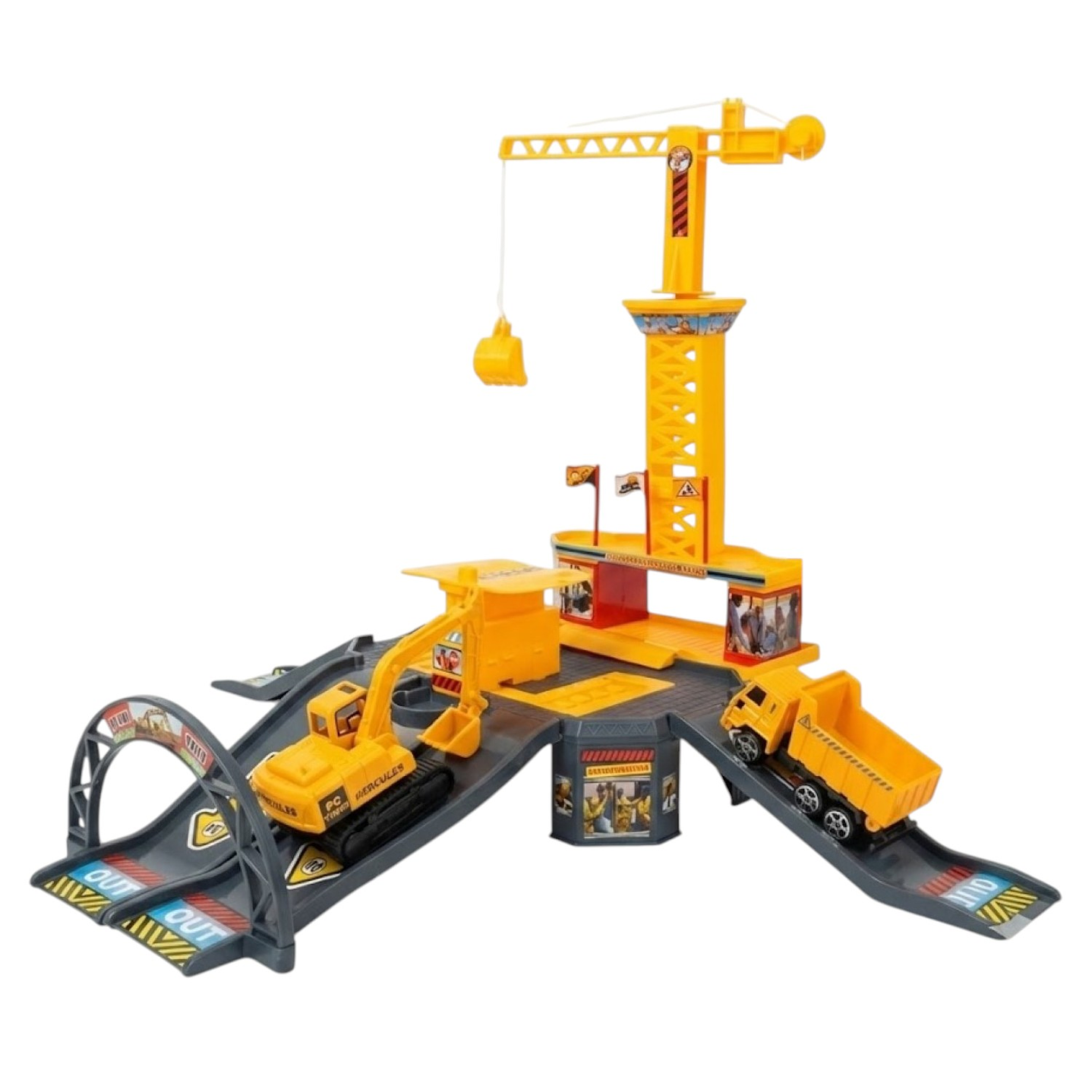 Juguete Set Construcción con Grúa Rampas y Vehículos DBG1705 2