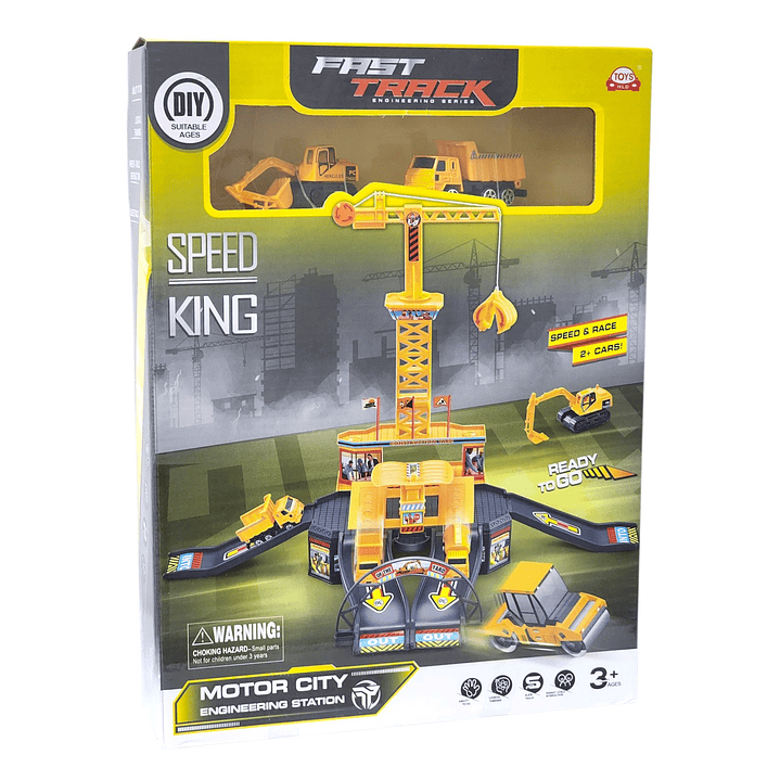 Juguete Set Construcción con Grúa Rampas y Vehículos DBG1705 6