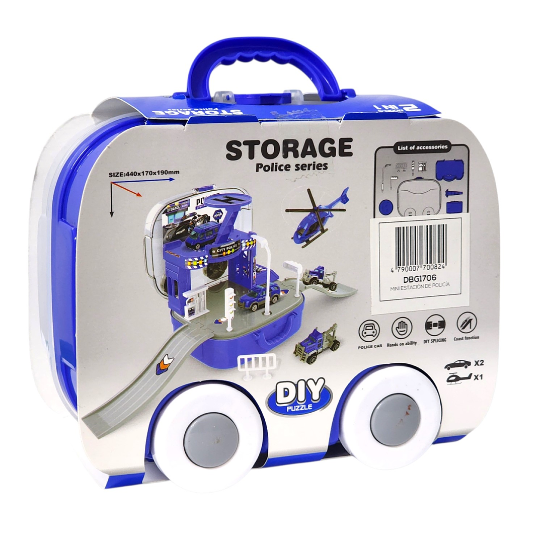 Juguete Mini Estación Policía 2 en 1 con Vehículos DBG1706 8