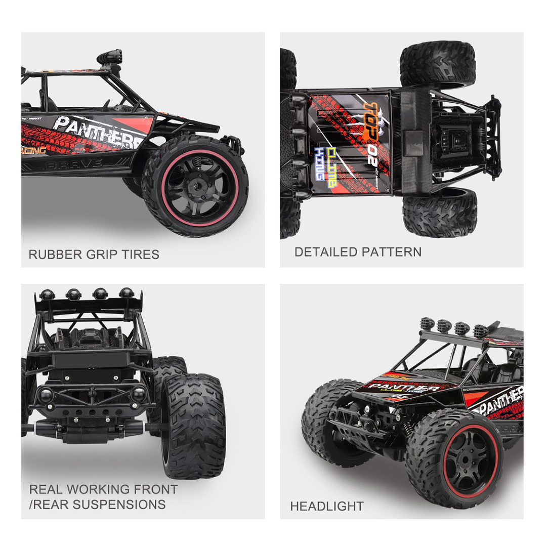 Auto Rally Racer Veloz Control Remoto 2.4G DBG1606R Rojo 5