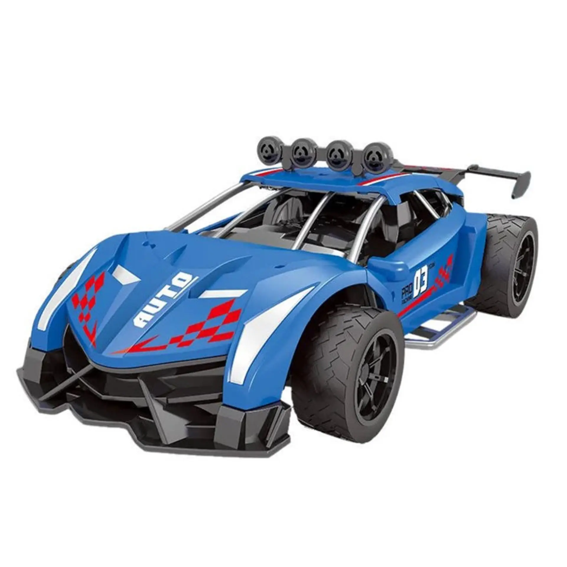 Auto de Carrera RC Luces Música Lanza Vapor DBG1579BL Azul 2