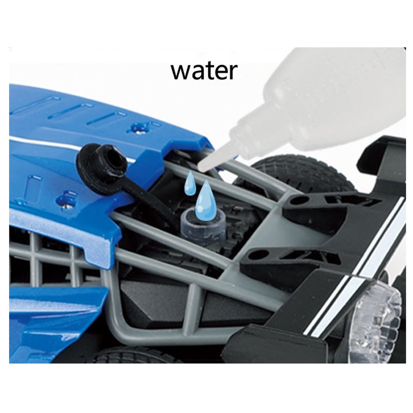 Auto de Carrera RC Luces Música Lanza Vapor DBG1579BL Azul 4