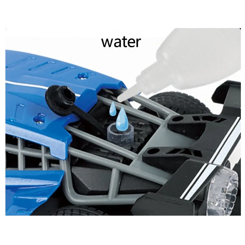Auto de Carrera RC Luces Música Lanza Vapor DBG1579BL Azul 4