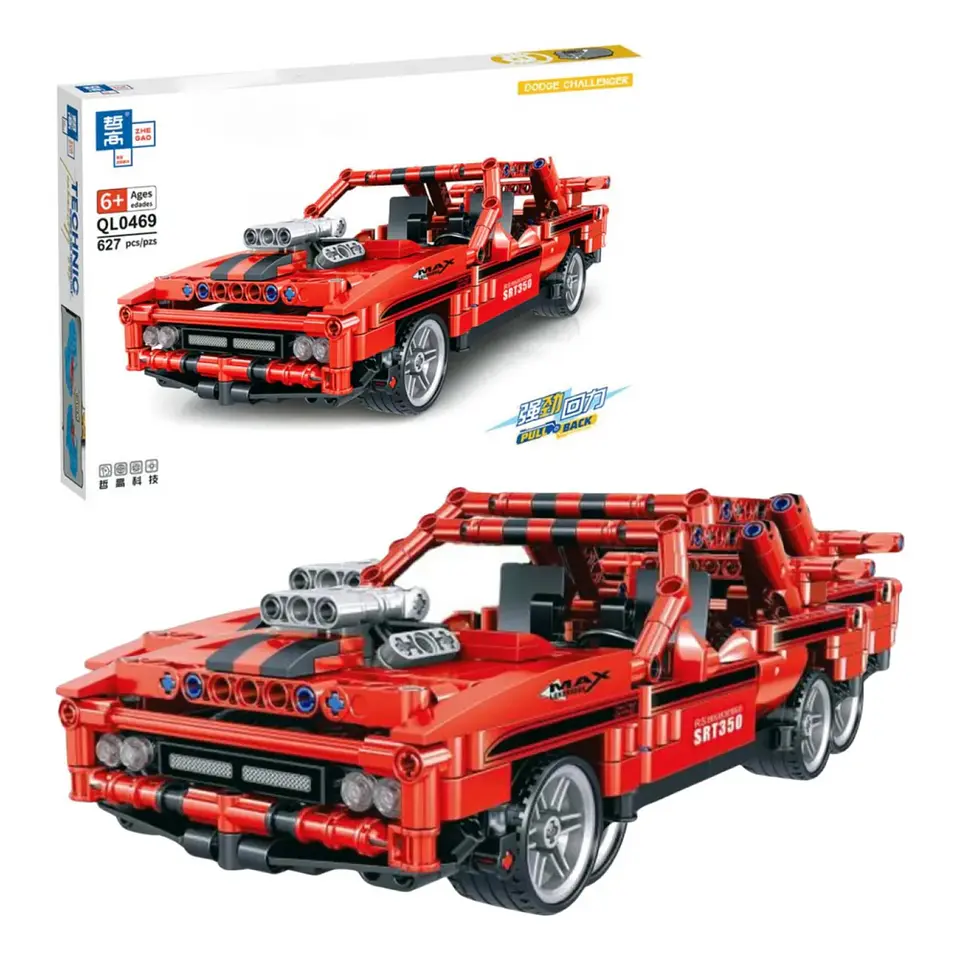 Set Bloques Armables Auto Deportivo Rojo 627 Pzas DBG1445 4