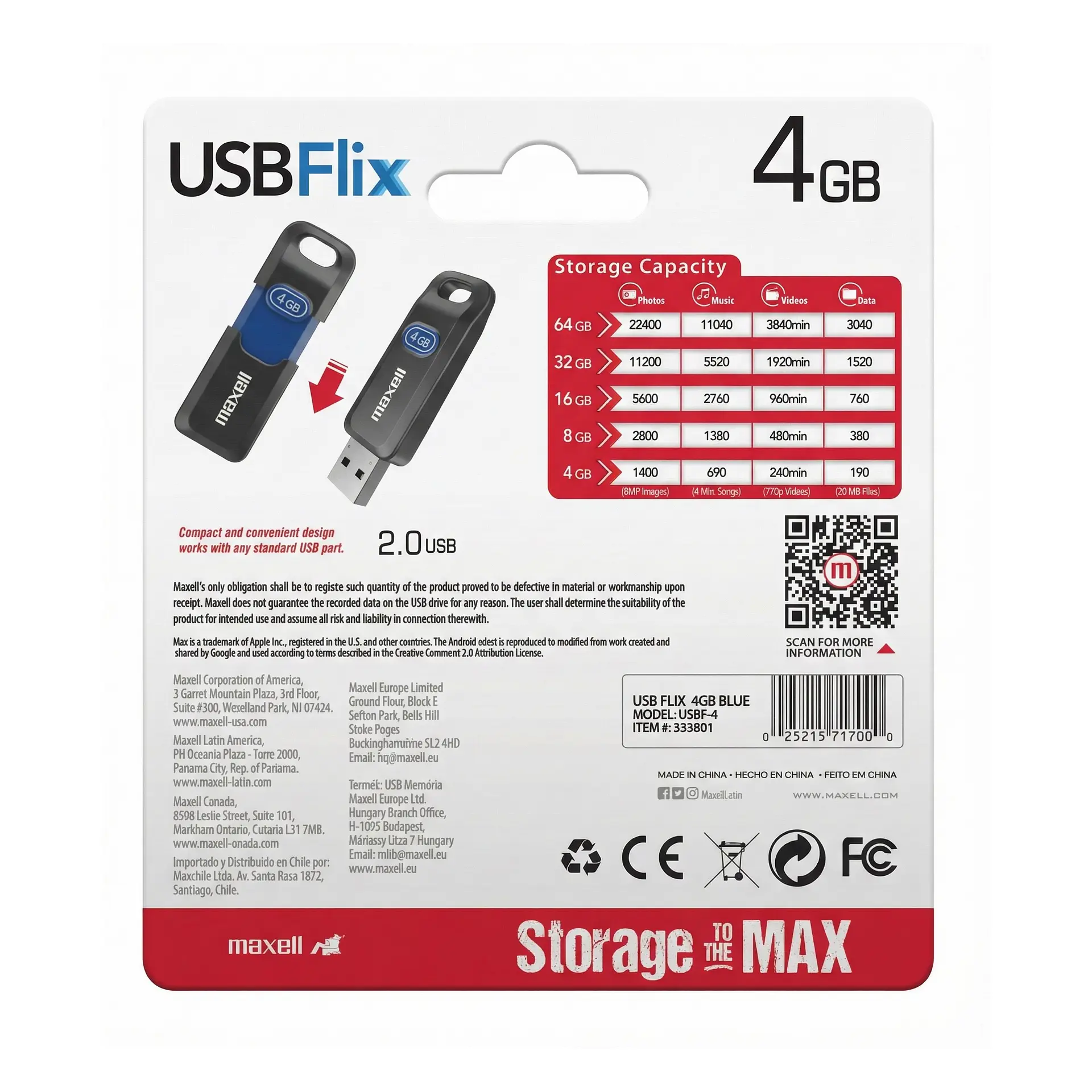 Pendrive Maxell USB FLIX 4GB 2.0 2
