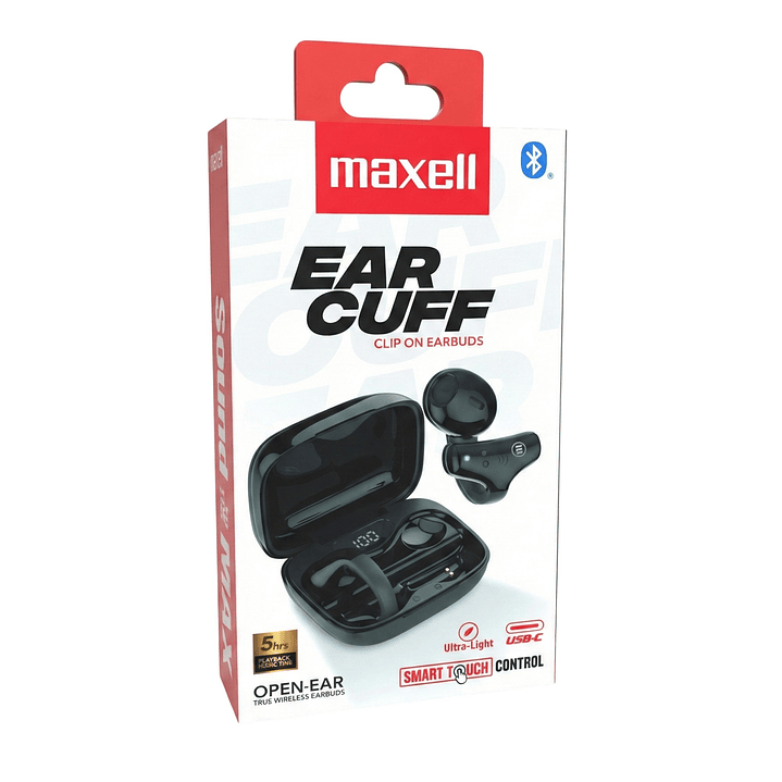 Audífonos Bt Maxell Ear Cuff Clip On Open-Ear TWS Negro 4