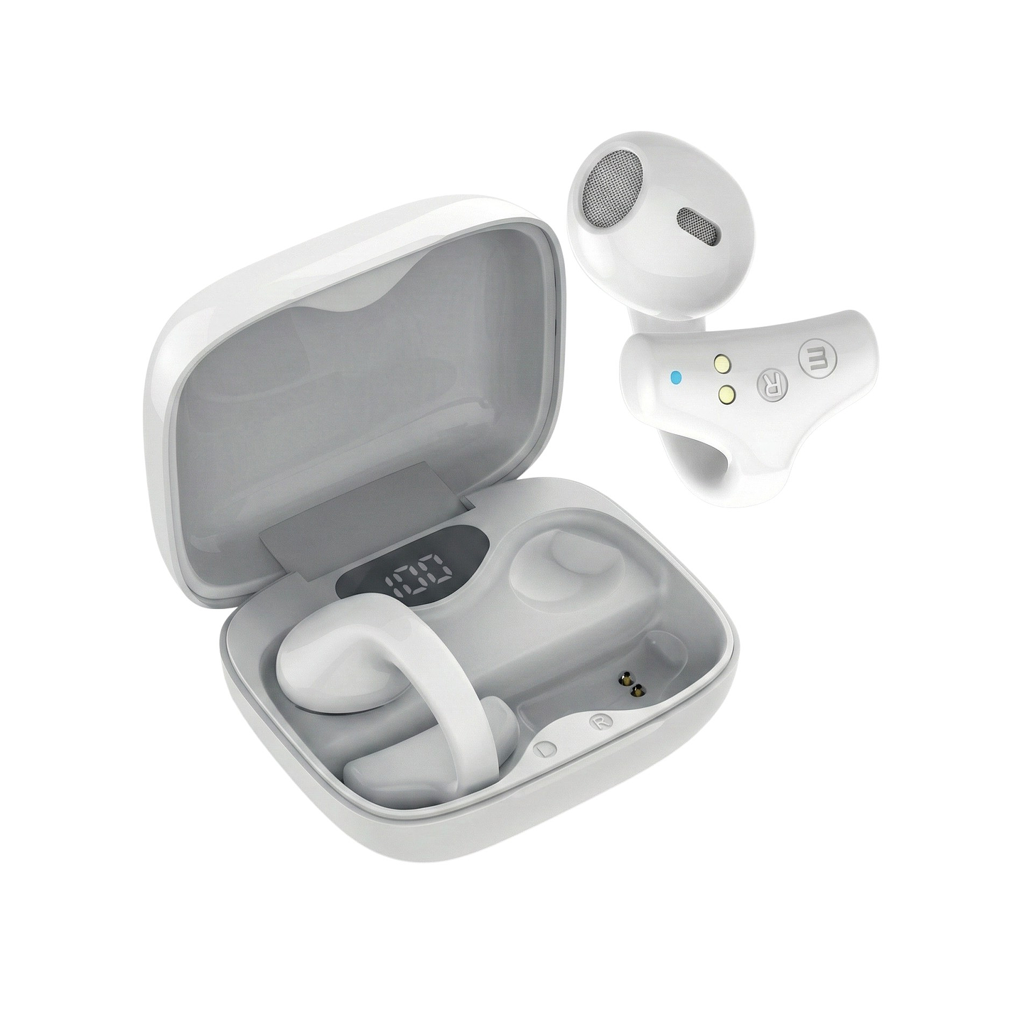 Audífonos Bt Maxell Ear Cuff Clip On Open-Ear TWS Blanco 4