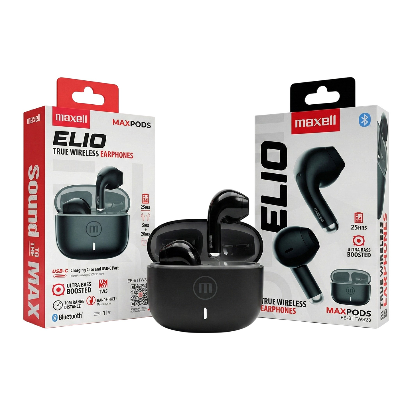 Audífonos inalámbricos Bt Maxell ELIO 12 Horas Negro 3