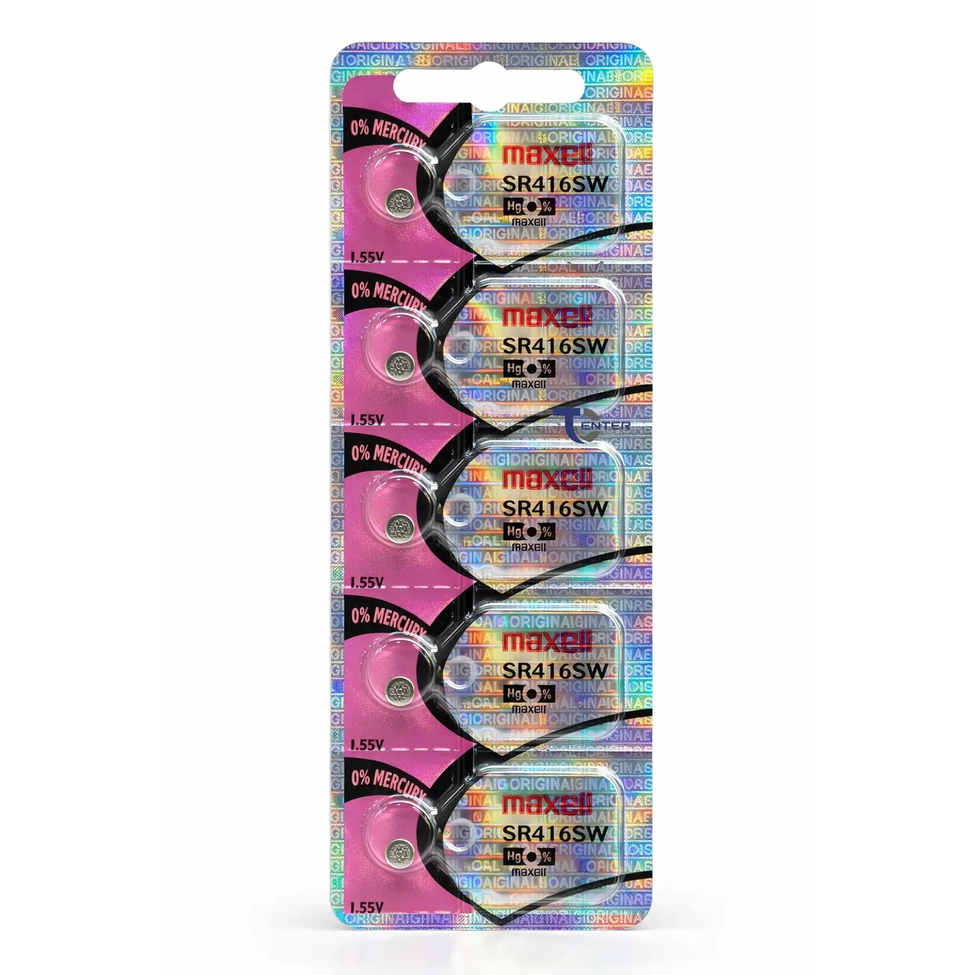 Pack 5 Pilas SR416SW (337) 1.55v Maxell Tipo Botón Holograma 1