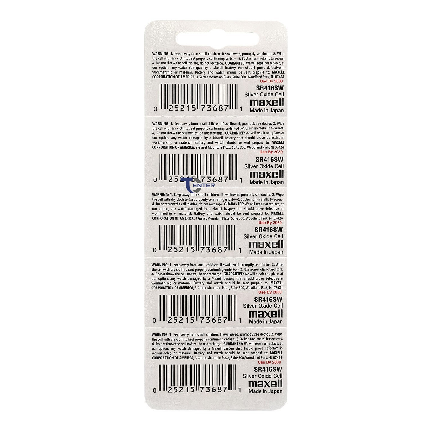 Pack 5 Pilas SR416SW (337) 1.55v Maxell Tipo Botón Holograma 2