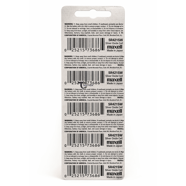 Pack 5 Pilas SR421SW (348) 1.55v Maxell Tipo Botón Holograma 2