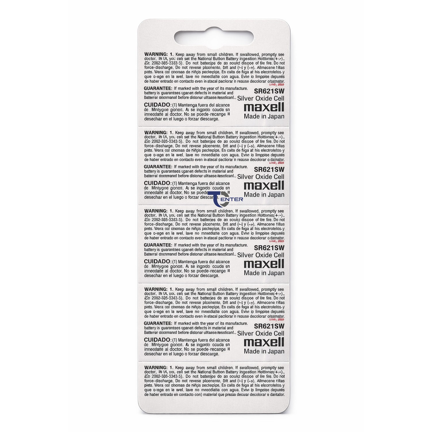 Pack 10 Pilas SR621SW (364) 1.55v Maxell Tipo Botón Holograma	 2