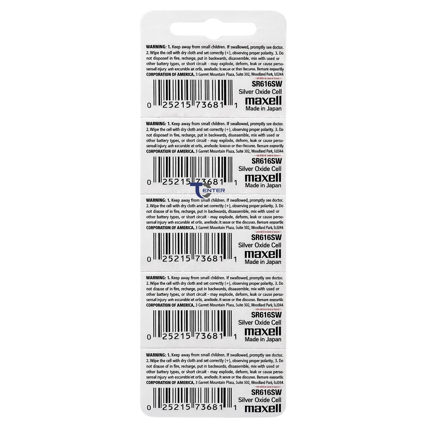 Pack 5 Pilas SR616SW (321) 1.55v Maxell Tipo Botón Holograma 2