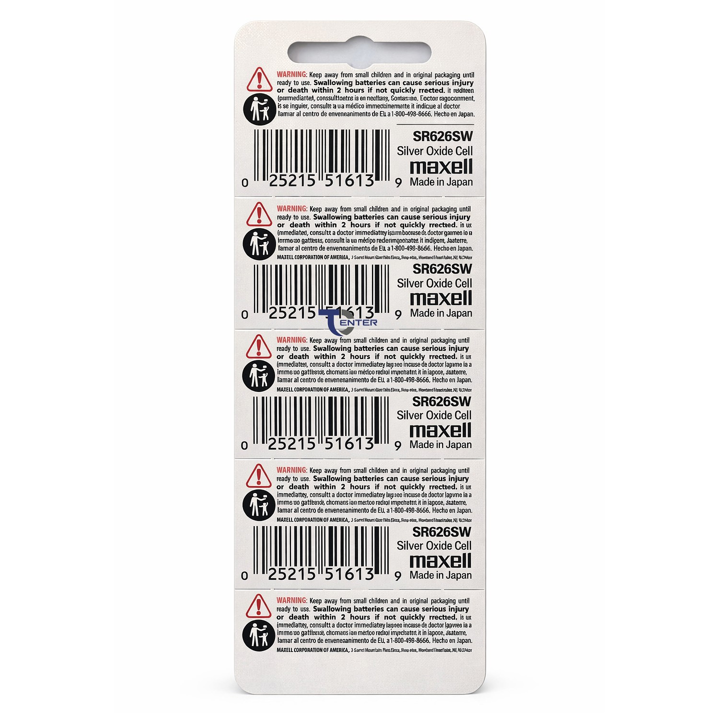 Pack 10 Pilas SR626SW (377) 1.55v Maxell Tipo Botón Holograma 2