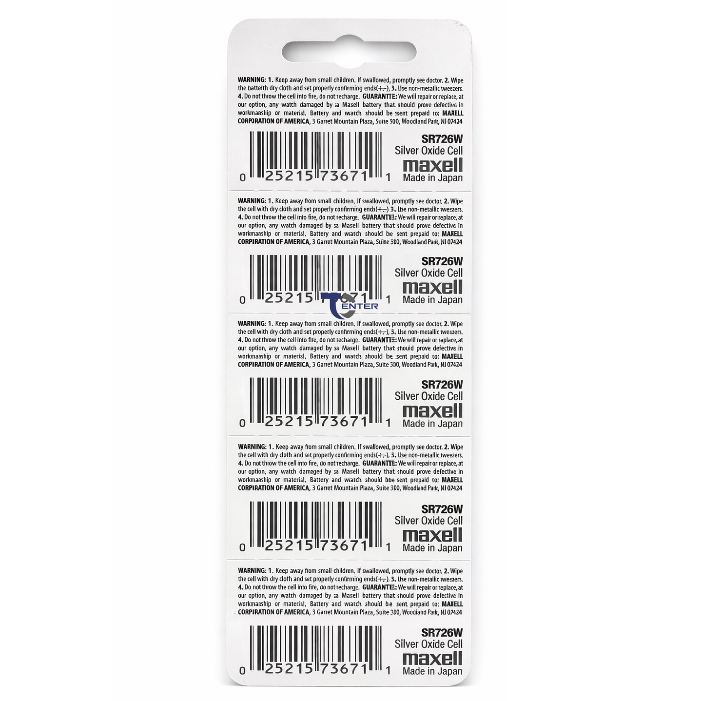 Pack 5 Pilas SR726SW (396) 1.55v Maxell Tipo Botón Holograma 2