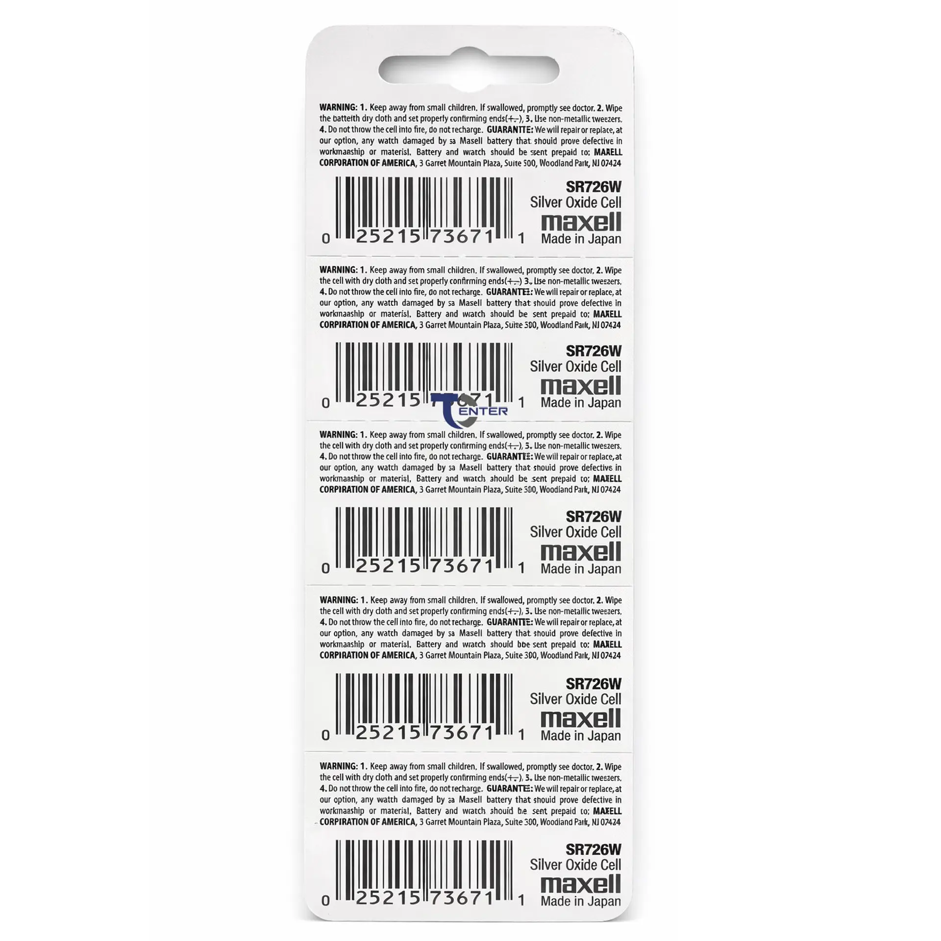 Pack 5 Pilas SR726SW (396) 1.55v Maxell Tipo Botón Holograma 2