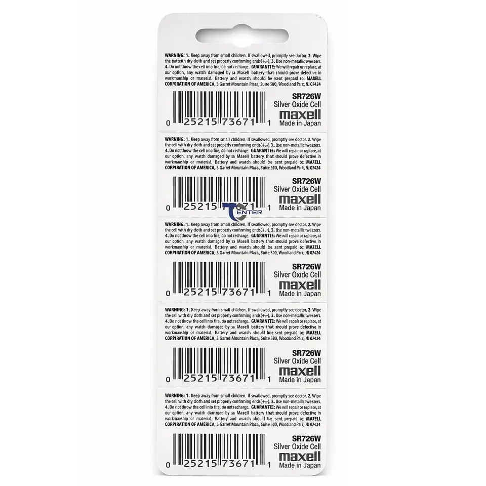 Pack 5 Pilas SR726SW (396) 1.55v Maxell Tipo Botón Holograma 2
