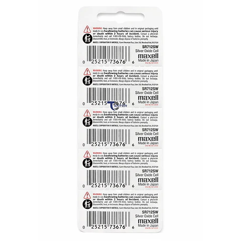Pack 5 Pilas SR712SW (346) 1.55v Maxell Tipo Botón Holograma