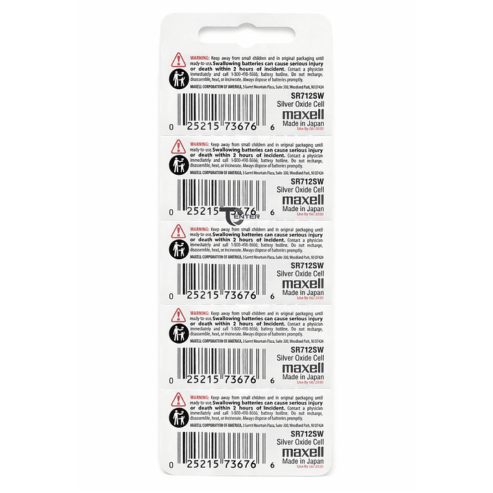 Pack 5 Pilas SR712SW (346) 1.55v Maxell Tipo Botón Holograma 2