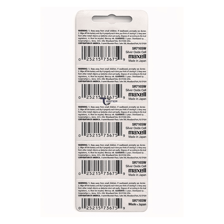 Pack 5 Pilas SR716SW (315) 1.55v Maxell Tipo Botón Holograma 2