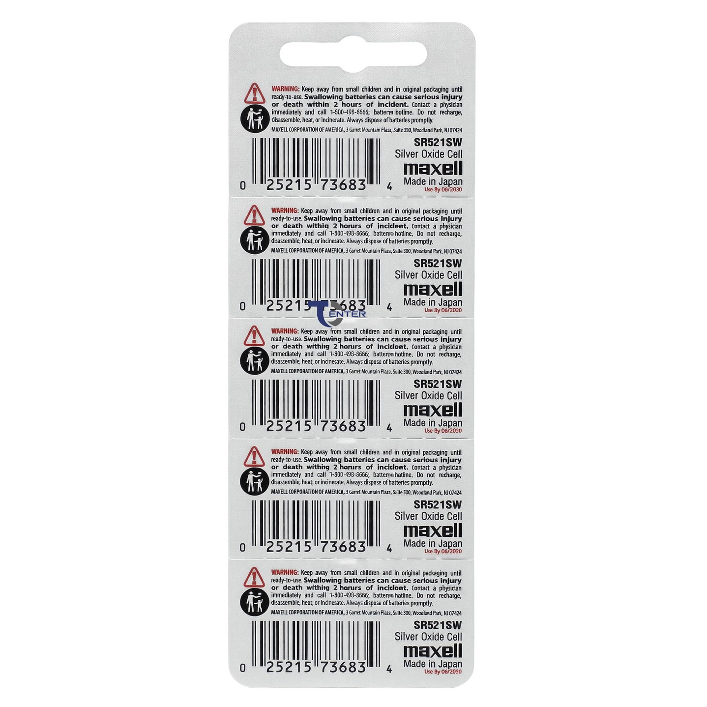 Pack 5 Pilas SR521SW (379) 1.55v Maxell Tipo Botón Holograma 2