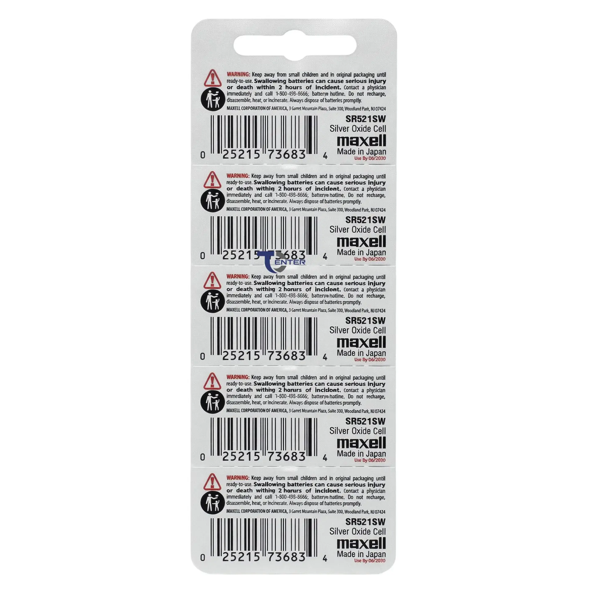 Pack 5 Pilas SR521SW (379) 1.55v Maxell Tipo Botón Holograma 2