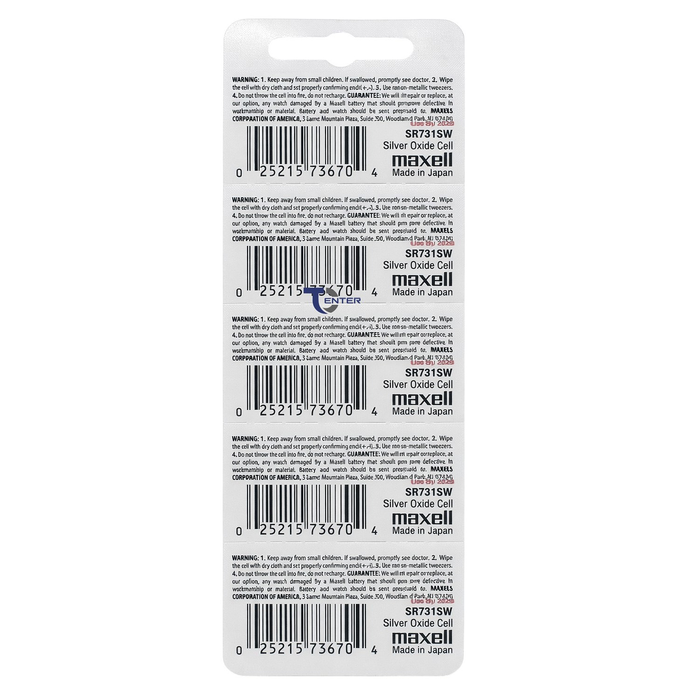 Pack 5 Pilas SR731SW (329) 1.55v Maxell Tipo Botón Holograma 2