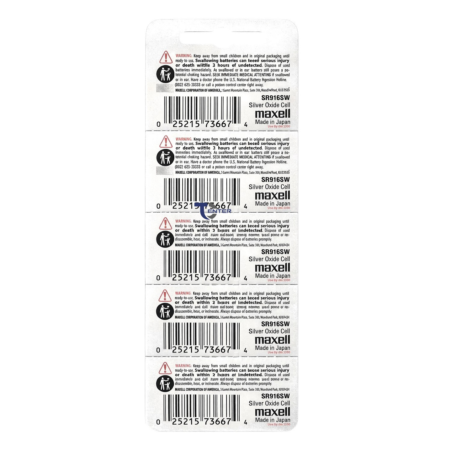 Pack 5 Pilas SR916SW (373) 1.55v Maxell Tipo Botón Holograma 2