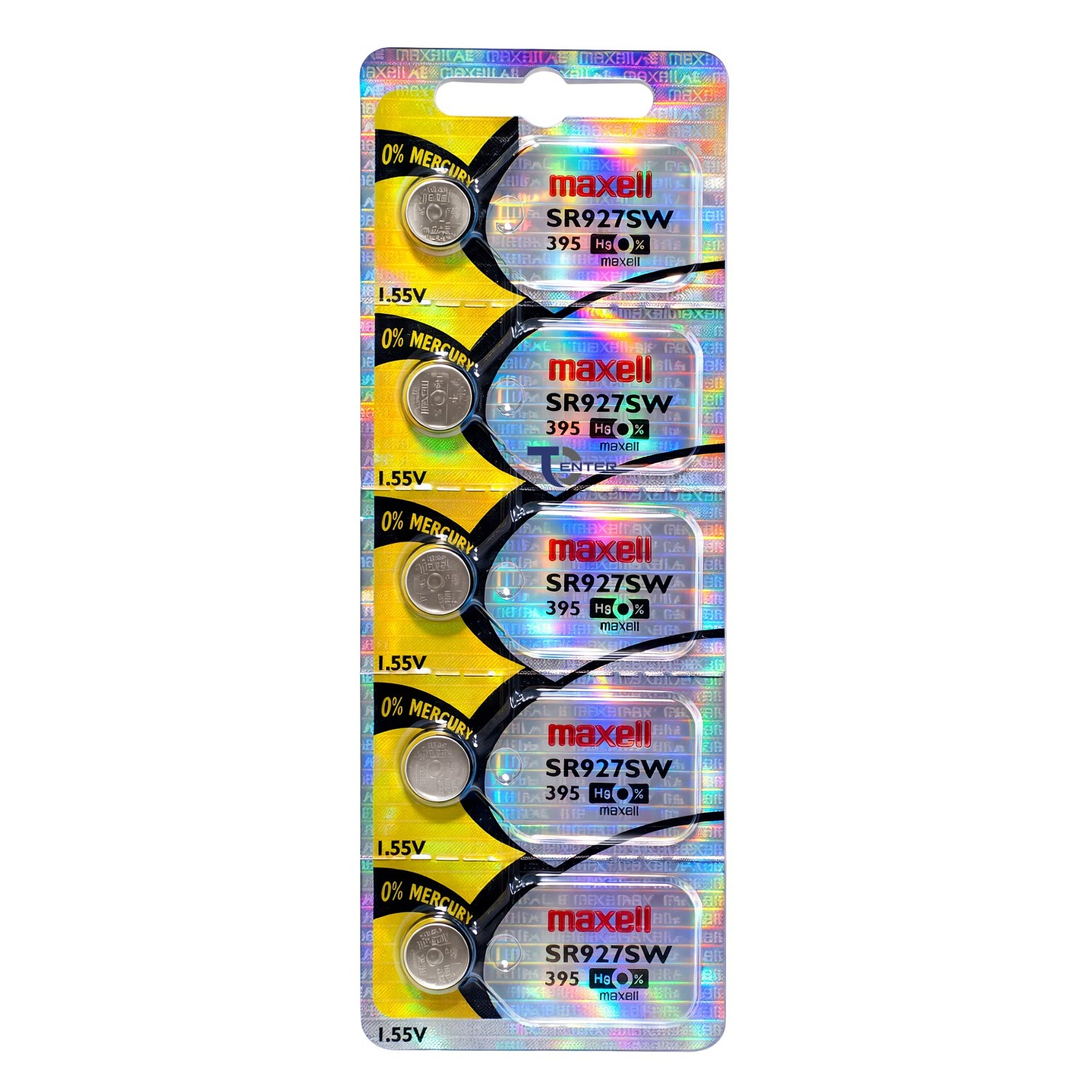 Pack 5 Pilas SR927SW (395) 1.55v Maxell Tipo Botón Holograma 1