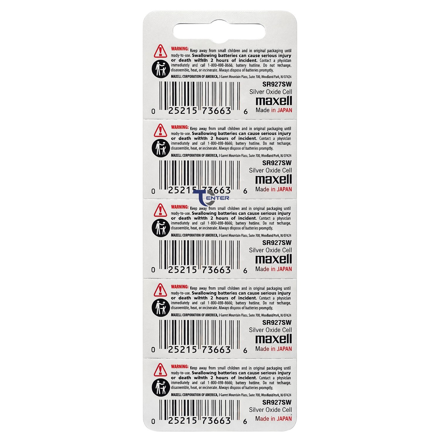 Pack 5 Pilas SR927SW (395) 1.55v Maxell Tipo Botón Holograma 2