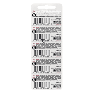Pack 5 Pilas CR1616 3v Maxell Tipo Botón Holograma