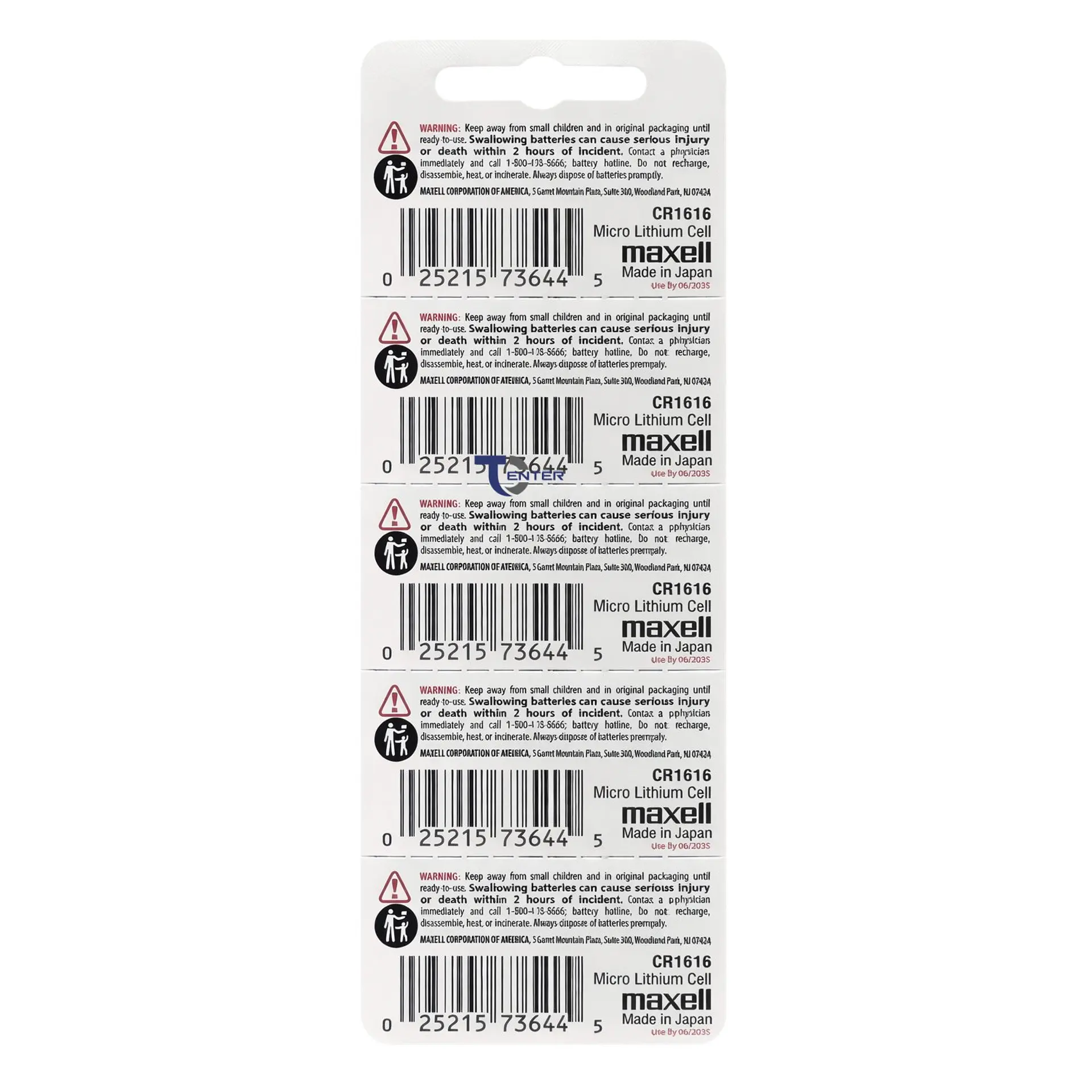 Pack 5 Pilas CR1616 3v Maxell Tipo Botón Holograma 2