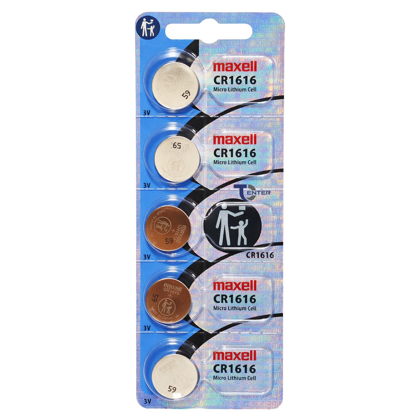 Pack 5 Pilas CR1616 3v Maxell Tipo Botón Holograma 1