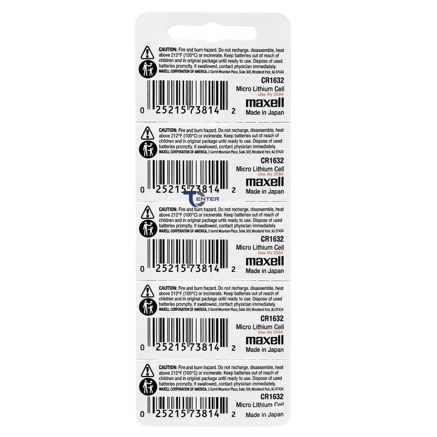 Pack 5 Pilas CR1632 3v Maxell Tipo Botón Holograma 2