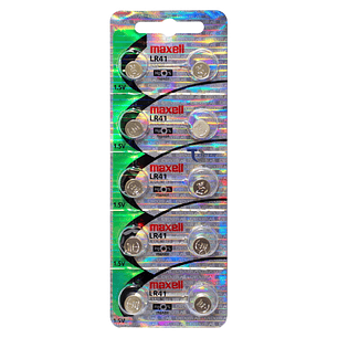 Pack 5 Pilas LR41 (AG3) 1.5v Maxell Tipo Botón Holograma