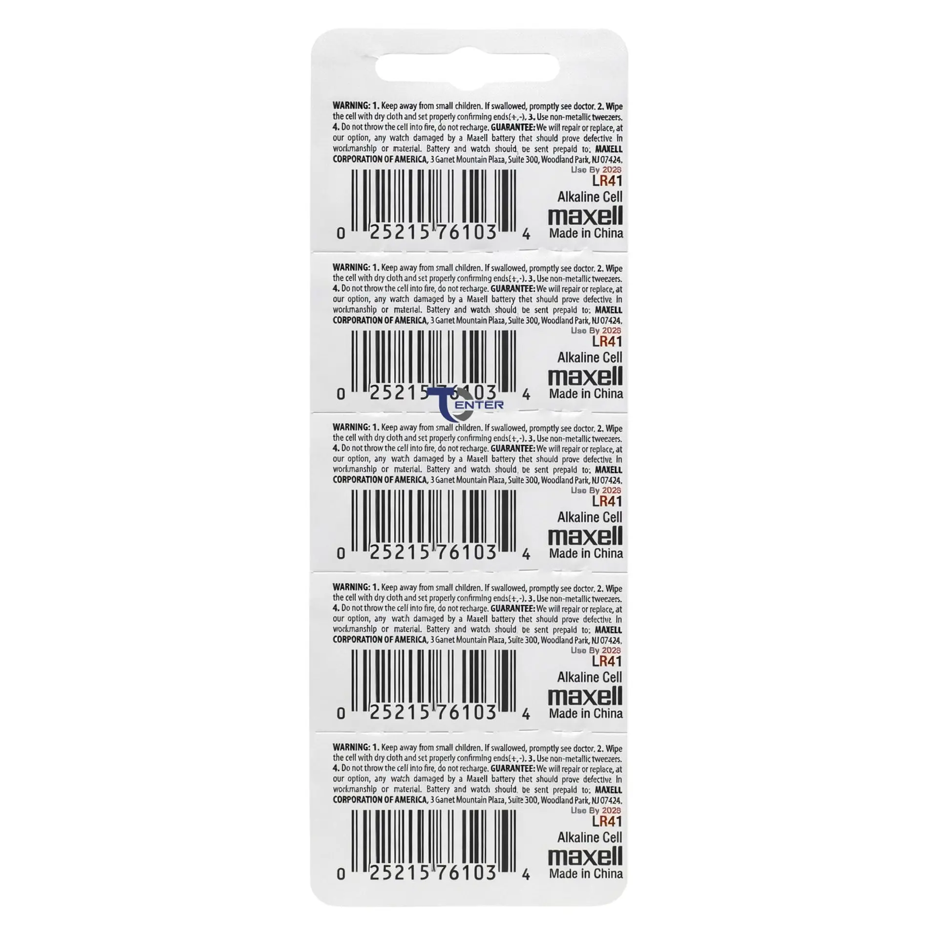 Pack 10 Pilas LR41 (AG3) 1.5v Maxell Tipo Botón Holograma 2