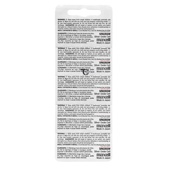 Pack 20 Pilas SR626SW (377) 1.55v Maxell Tipo Botón Holograma 2