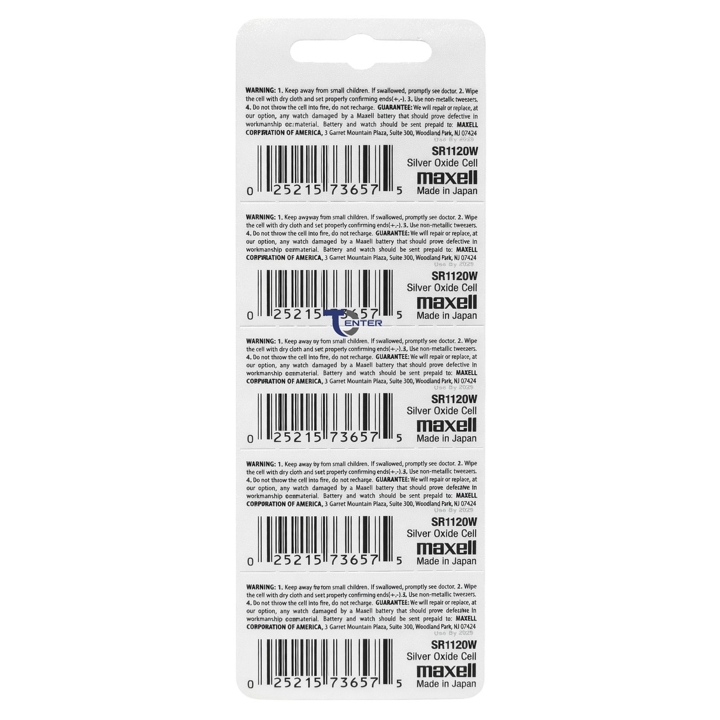 Pack 5 Pilas SR1120SW (391) 1.55v Maxell Tipo Botón Holograma 2