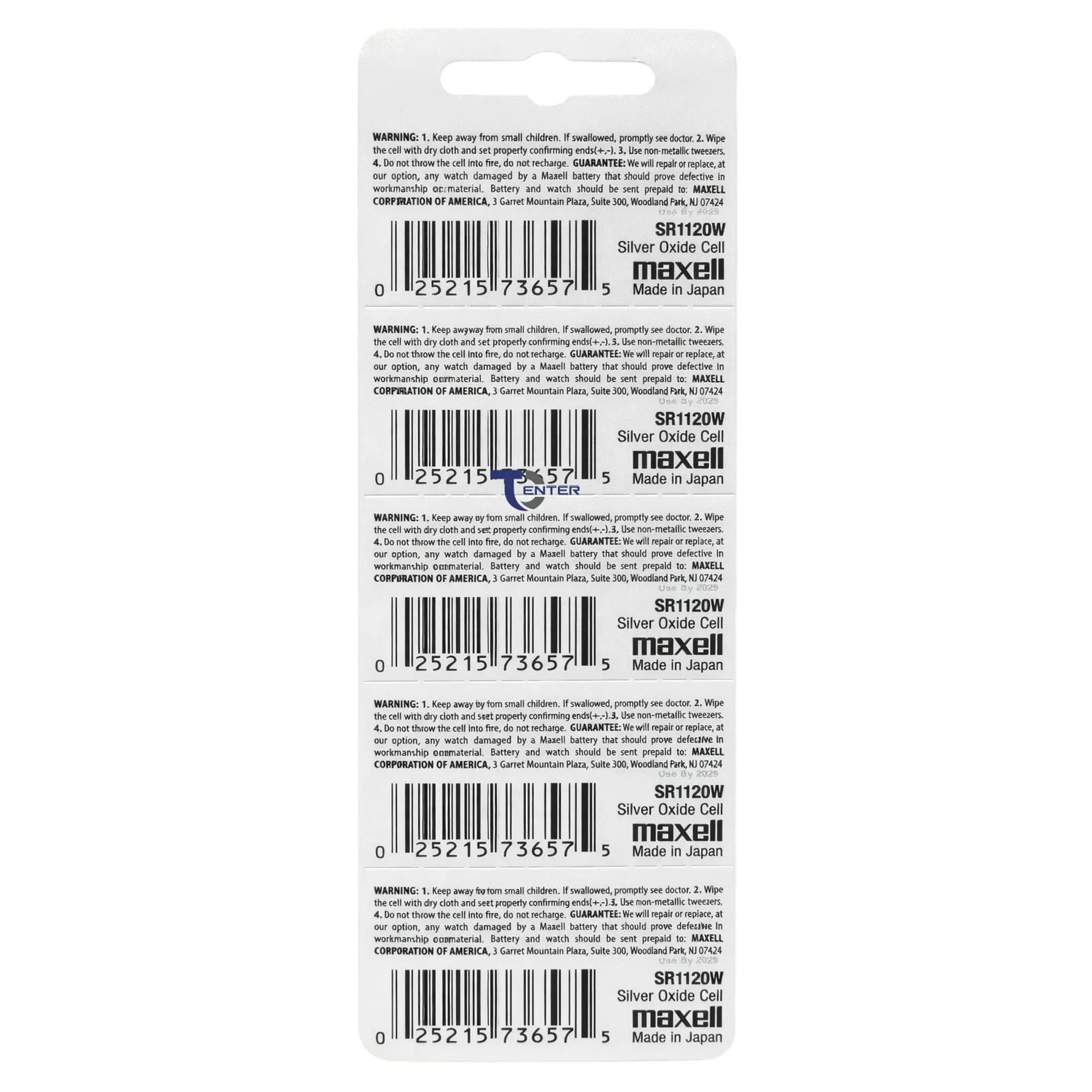 Pack 5 Pilas SR1120SW (391) 1.55v Maxell Tipo Botón Holograma 2