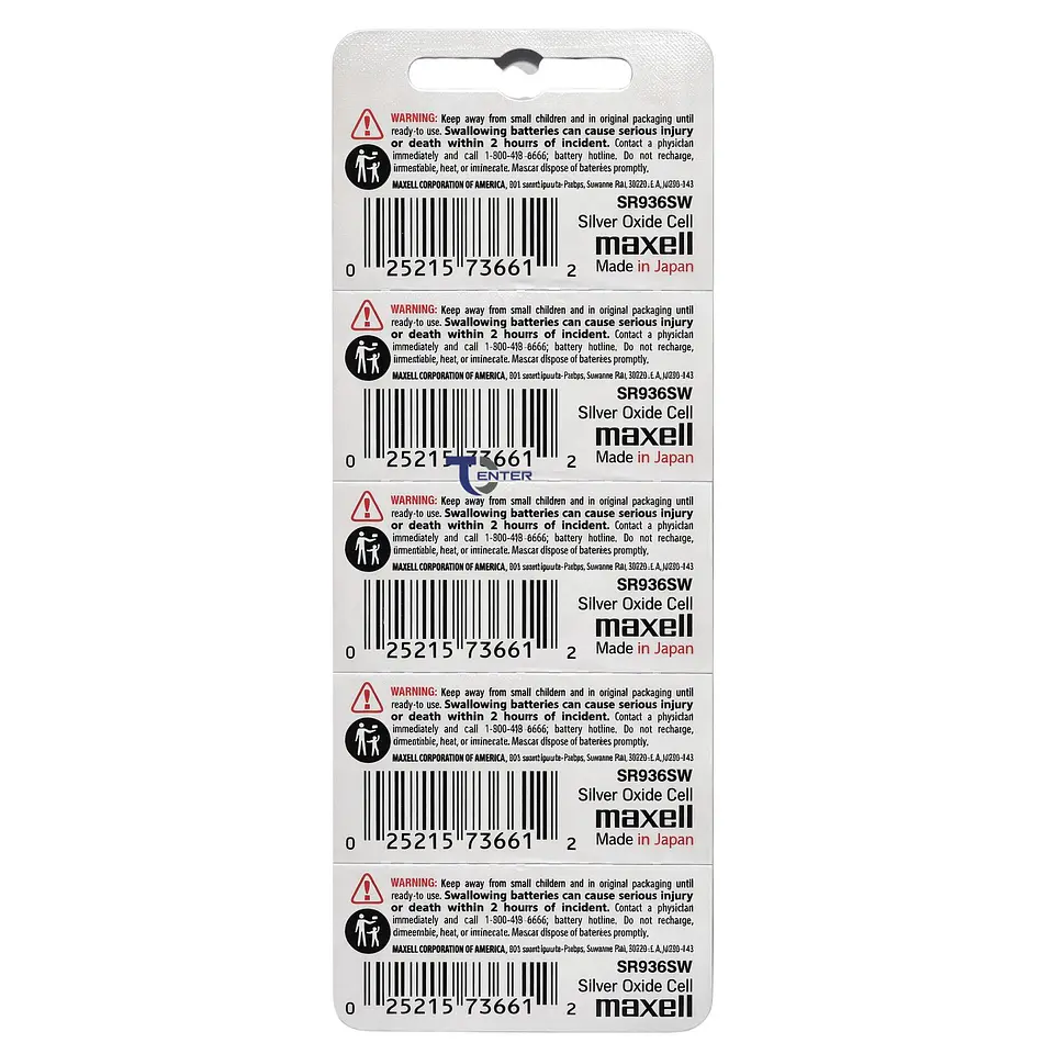 Pack 5 Pilas SR936SW (394) 1.55v Maxell Tipo Botón Holograma 2