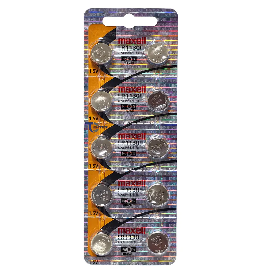 Pack 10 Pilas LR1130 (AG10) 1.5v Maxell Tipo Botón Holograma 1