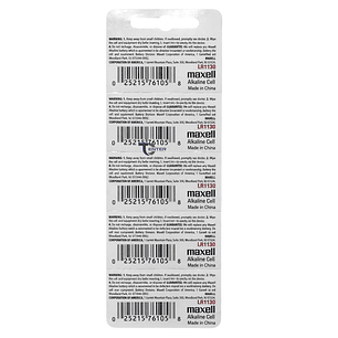 Pack 10 Pilas LR1130 (AG10) 1.5v Maxell Tipo Botón Holograma
