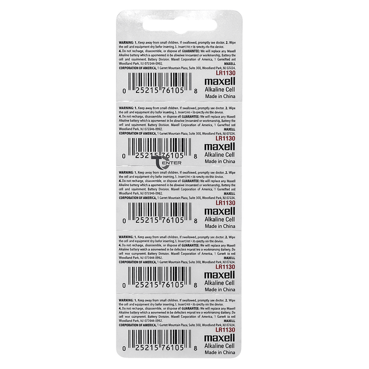 Pack 10 Pilas LR1130 (AG10) 1.5v Maxell Tipo Botón Holograma 2