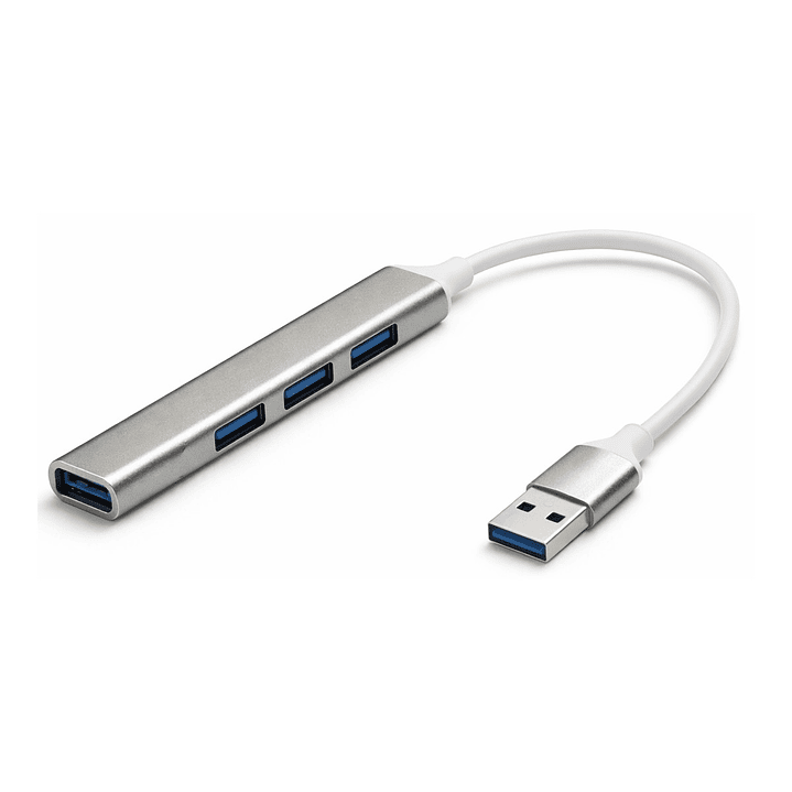 Hub USB 4 Puertos 3.0 Aluminio Gris 1