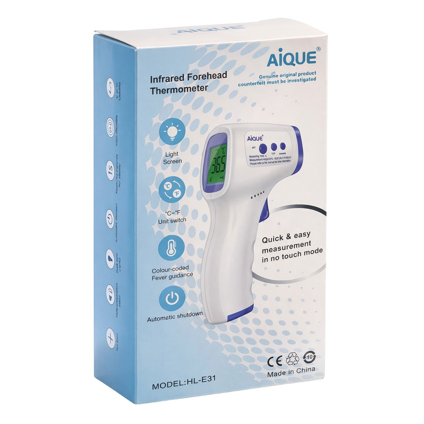 Termómetro Infrarrojo Digital Sin Contacto HL-E31 5